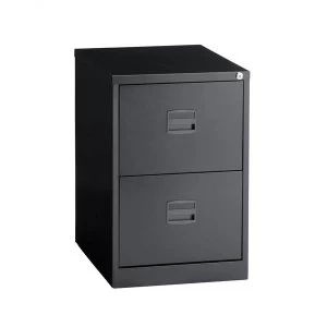 Image of Trexus Filing Cabinet Steel Lockable 2 Drawer