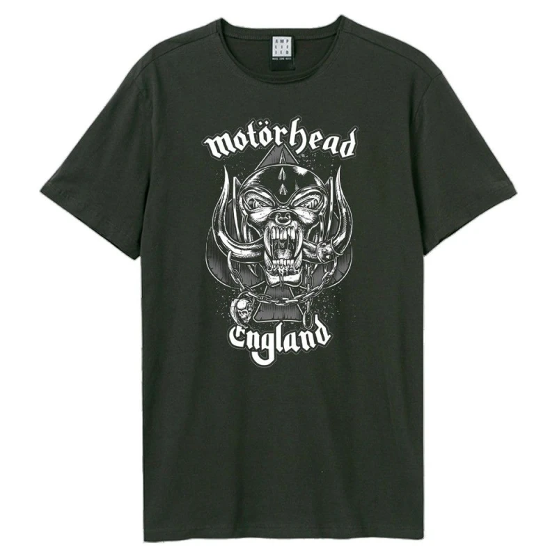 Image of Amplified Amplified Men England Pt2 Motorhead T-Shirt in Charcoal Size: Small Charcoal S Male 5063470432240