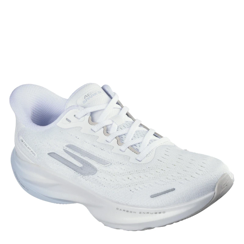 Image of Skechers AERO Spark Running Shoes Womens White/Silver female 4 (37)