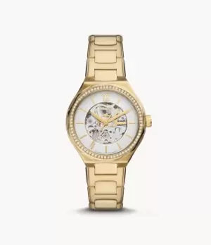 Image of Fossil Women Eevie Automatic Gold-Tone Stainless Steel Watch
