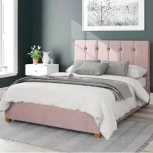 Image of Hepburn Pure Pastel Cotton Ottoman Bed Frame Vintage Rose