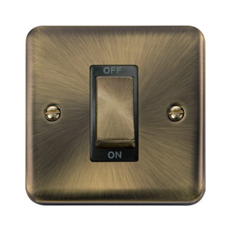 Image of SE Home Curved Antique Brass 1 Gang Ingot Size 45A Switch Gold