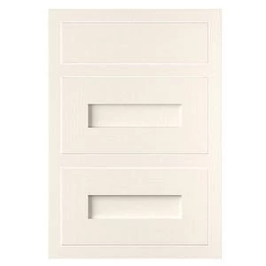 Image of Cooke Lewis Carisbrooke Ivory Framed Drawer front W500mm Set of 3