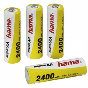 Image of Hama Ready4Power NiMH Rechargeable Batteries 4x AA (Mignon - HR 6) 2400 mAh