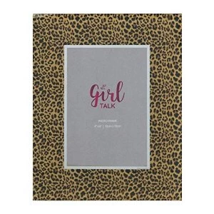 Image of 4" x 6" - Girl Talk Glass Leopard Print Photo Frame