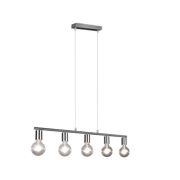 Image of Vannes Modern 5 Light Bar Pendant Ceiling Light Nickel Matt