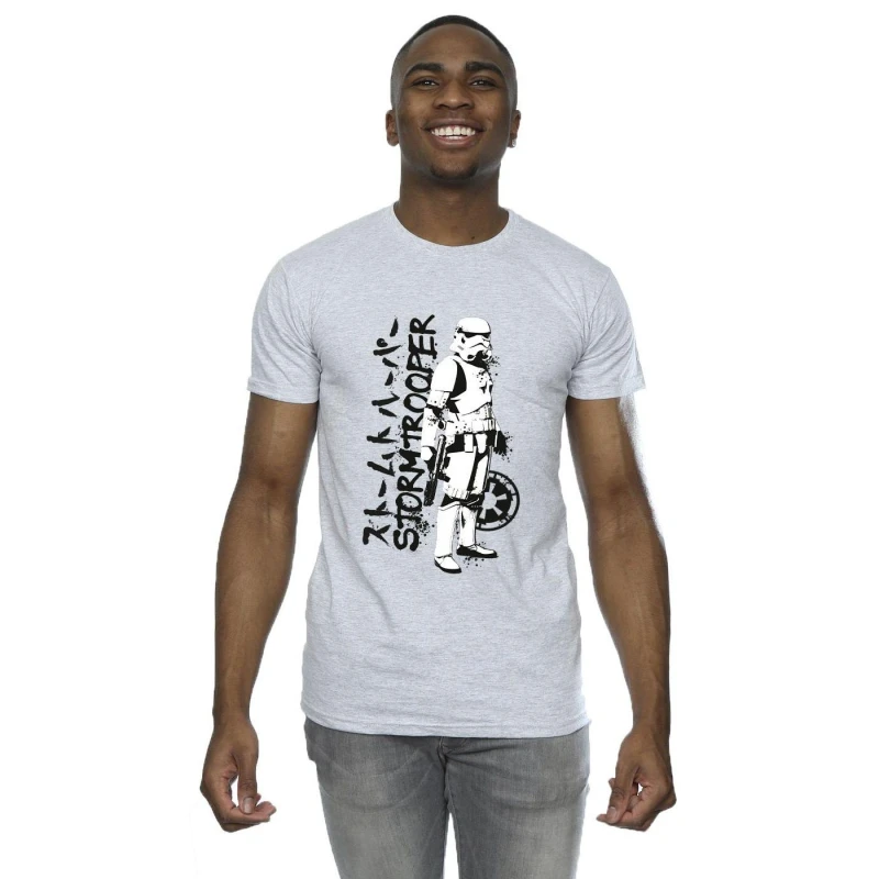 Image of Star Wars Star Wars Men Stormtrooper T-Shirt in Grey Size: Small Grey S Male 5063283567139