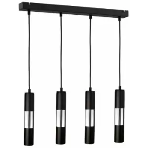 Image of Keter Magnum Bar Pendant Ceiling Light Black, Silver, 60cm, 4x GU10
