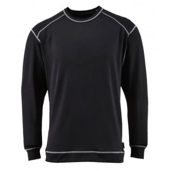 Image of Portwest Base Pro Mens Antibacterial Long Sleeve Base Layer Top B153BKRXXL Colour: Black
