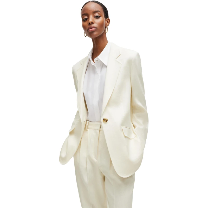 Image of Boss Womens Jopeta Tailored Blazer Open White female 8 (S)