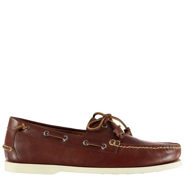 Image of Polo Ralph Lauren Merton Leather Boat Shoe - Brown 7
