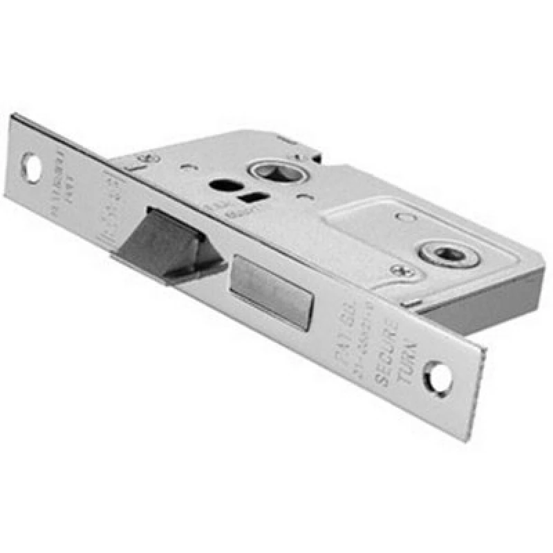 Image of Loops Locking Bathroom Door Sashlock Latch Square Forend 76mm Nickel Plated Metallics unisex