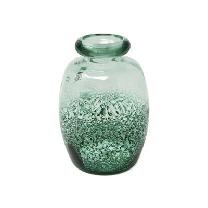 Image of Verano Spanish Ceramics Recycled Glass Rimma Clear Home Decor Small Teardrop Vase (H) 16cm Teal unisex