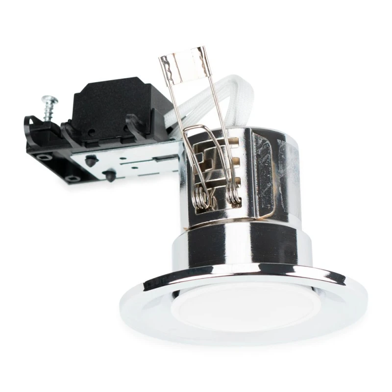 Image of ValueLights ValueLights Downlight Fire Rated Ceiling Light Fitting 30 Pack With Cool White Bulbs in Metallic Silver Metallic Silver One Size Unisex 50