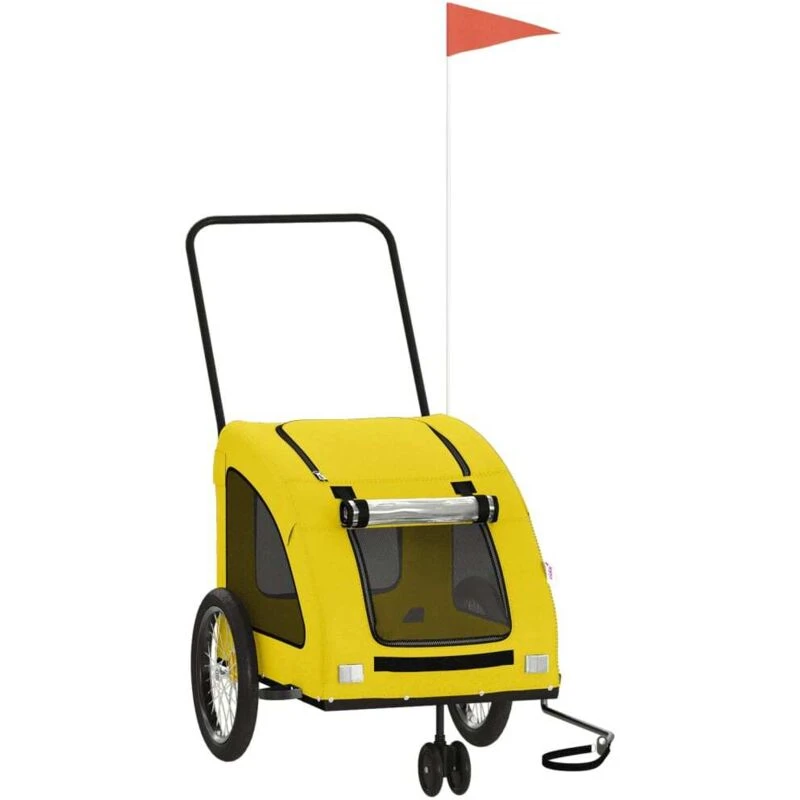 Image of VIDAXL Pet Bike Trailer Yellow Oxford Fabric and Iron Vidaxl 8720845770723