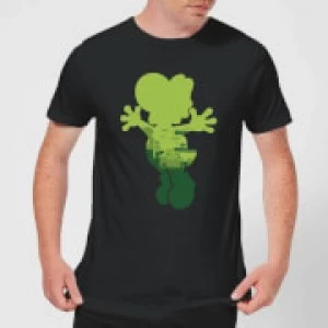 Image of Nintendo Super Mario Yoshi Silhouette Mens T-Shirt - Black - S