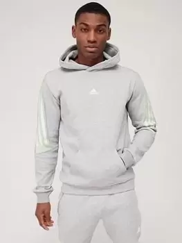 Image of adidas Future Icons 3 Stripe Hoodie - Medium Grey Heather, Size L, Men