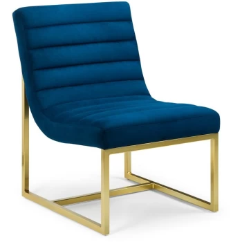 Image of Josie - Blue Velvet & Gold Retro Accent Chair