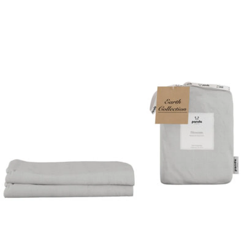Image of Panda Bamboo & French Linen Pillowcases (2-Pack) Silver Lining Grey 5.06067E+12