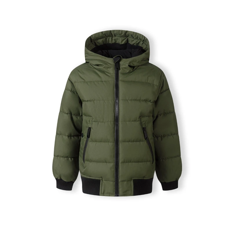 Image of Minoti Boys padded jacket with hood zipped pockets khaki Khaki male 7-8 Yrs