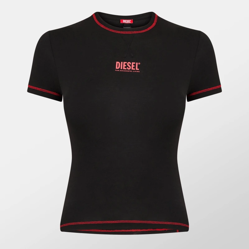Image of Diesel DJ Uftee-Maddie Crop T-Shirt Womens Black female 12