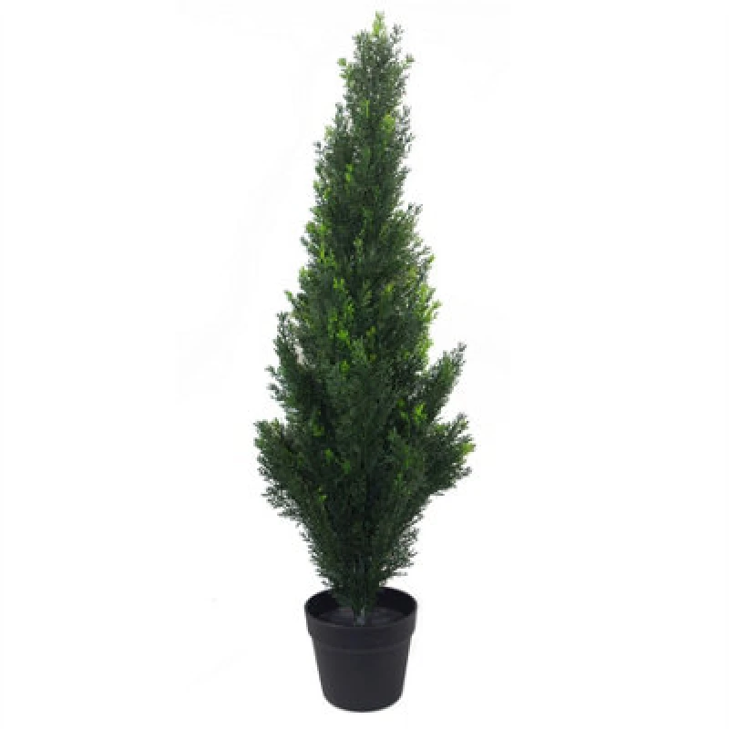 Image of Leaf 90cm Artificial Cedar Cypress Topiary UV Resistant Green unisex