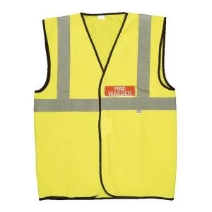Image of Fire Warden Vest High Visibility XL Yellow Conforms to EN471 Class 2