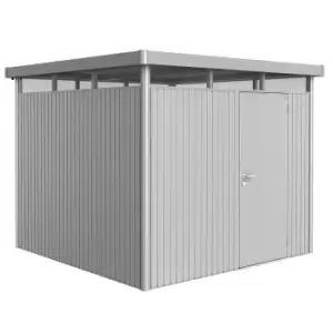 Image of Biohort Highline Metal Shed H4 Standard door 9 x 9 - Metallic Silver