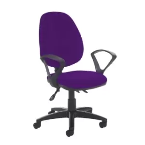 Image of Dams MTO Jota High Back Asynchro Operators Chair with Fixed Arms - Blizzard Grey