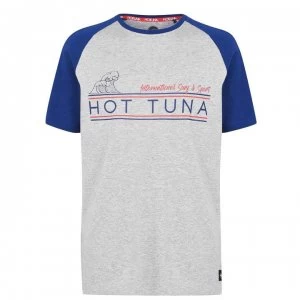Image of Hot Tuna Crew T Shirt Mens - Grey Raglan