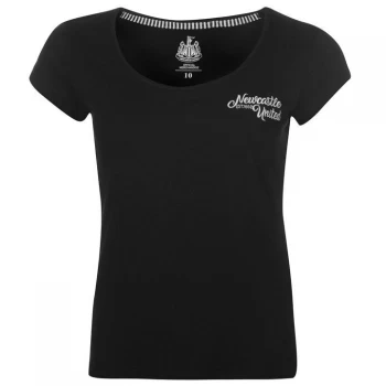 Image of NUFC Newcastle United FC Script T Shirt Ladies - Black