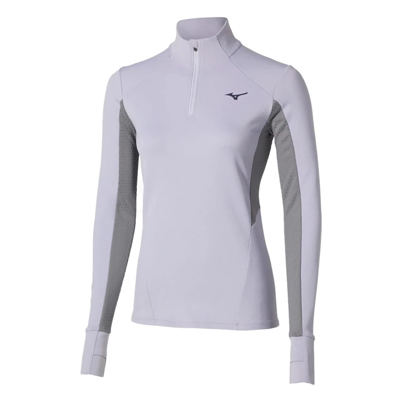Image of Mizuno Mizuno Active Warmalite 1/2 Zip Long Sleeve Womens Icelandic Blue - Blue / S