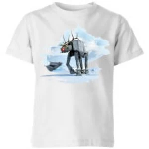 Image of Star Wars AT-AT Reindeer Kids Christmas T-Shirt - White - 3-4 Years