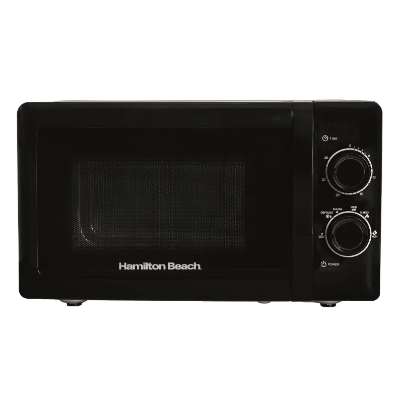 Image of Hamilton Beach 20L Manual Black Microwave With Stainless Steel Cavity Black Unisex