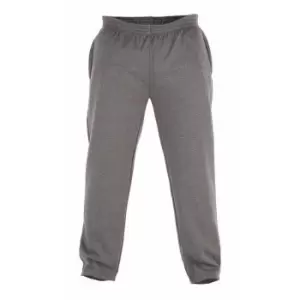 Image of Duke Mens Kingsize Albert Open Hem Jogging Bottoms (7XL) (Grey)
