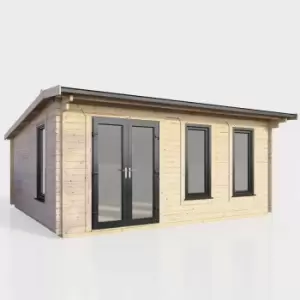 Image of Power 18' x 14' Apex Log Cabin - Left Hand Doors