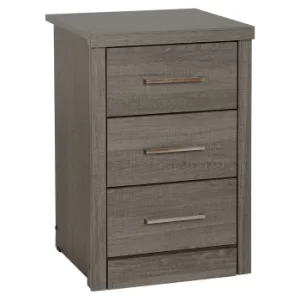 Image of Lennon Black 3 Drawer Bedside Chest Black