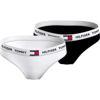 Image of Tommy Hilfiger 2pk 85 Flag Brief Junior - White/Black 0WS