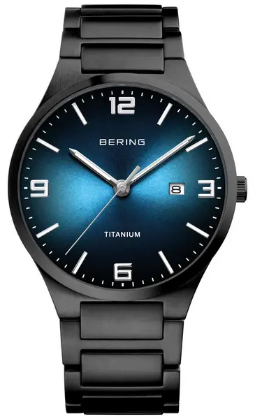 Image of Bering 15240-727 Mens Black Plated Titanium Watch
