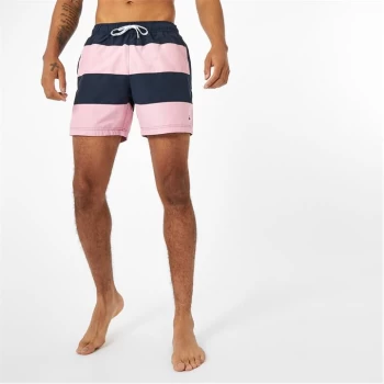 Image of Jack Wills Eco Derwint Mid-Length Colour Block Swim Shorts - Pink/Navy