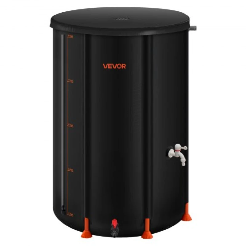 Image of VEVOR Collapsible Rain Barrel 100 Gal Rain Catcher with Spigots and Overflow Kit