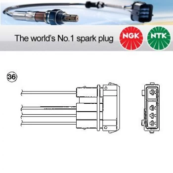 Image of 1x NGK NTK Oxygen O2 Lambda Sensor OZA572-E13 OZA572E13 (0254)