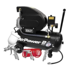 Image of Compressor 24L Direct Drive 2HP with 4PC Air Accessory Kit