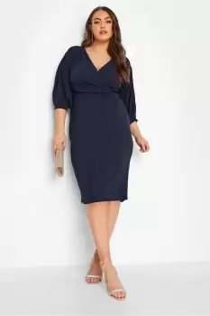 Image of V-Neck Drop Shoulder Wrap Dress
