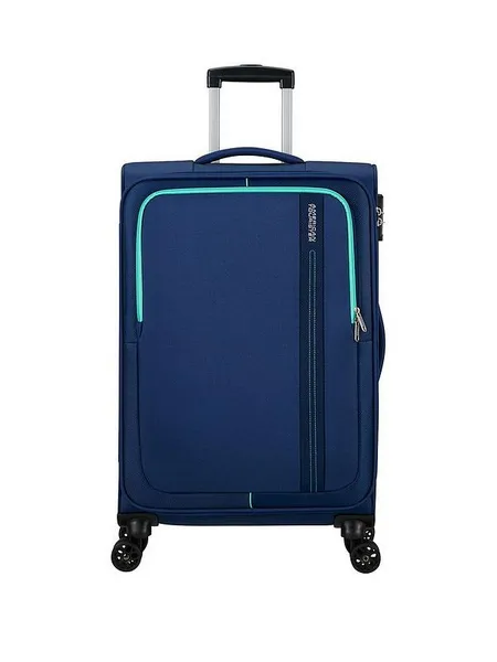 Image of American Tourister Sea Seeker VZDVG Spinner Medium Soft Combat Navy Suitcase