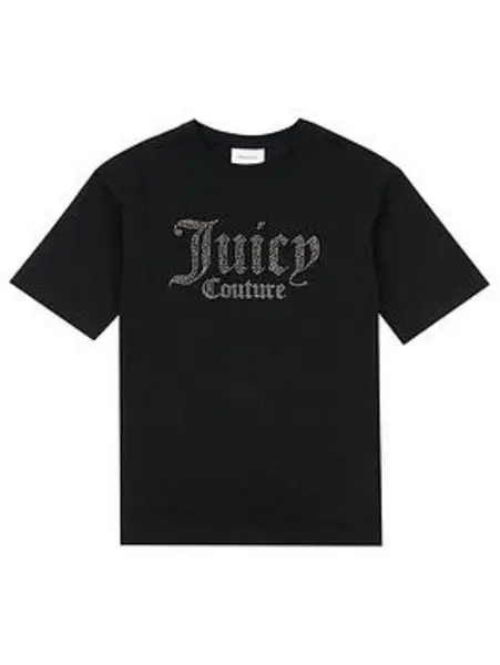 Image of JUICY COUTURE Rhinestone Logo T-Shirt - Size 9 - 10 Years