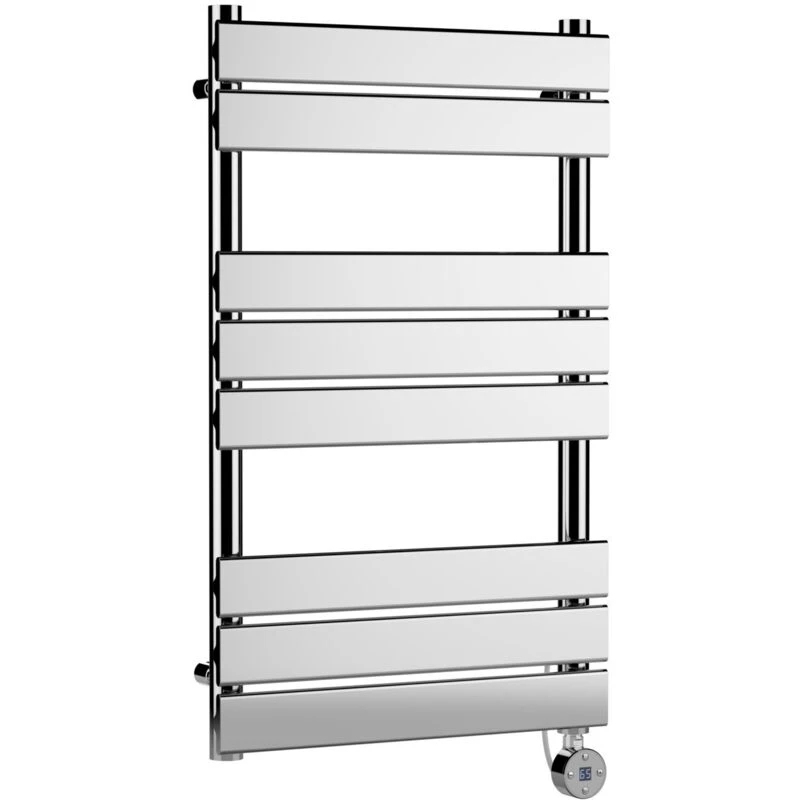 Image of Nuie Electric Flat Towel Rail 8 Bars 840 X 500Mm Chrome, Silver HL358