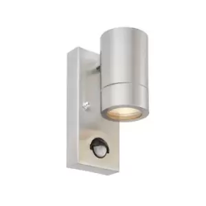 Image of Atlantis 1 Light Outdoor PIR Coastal Wall Light Marine Grade Brushed Stainless Steel, Glass IP44, GU10