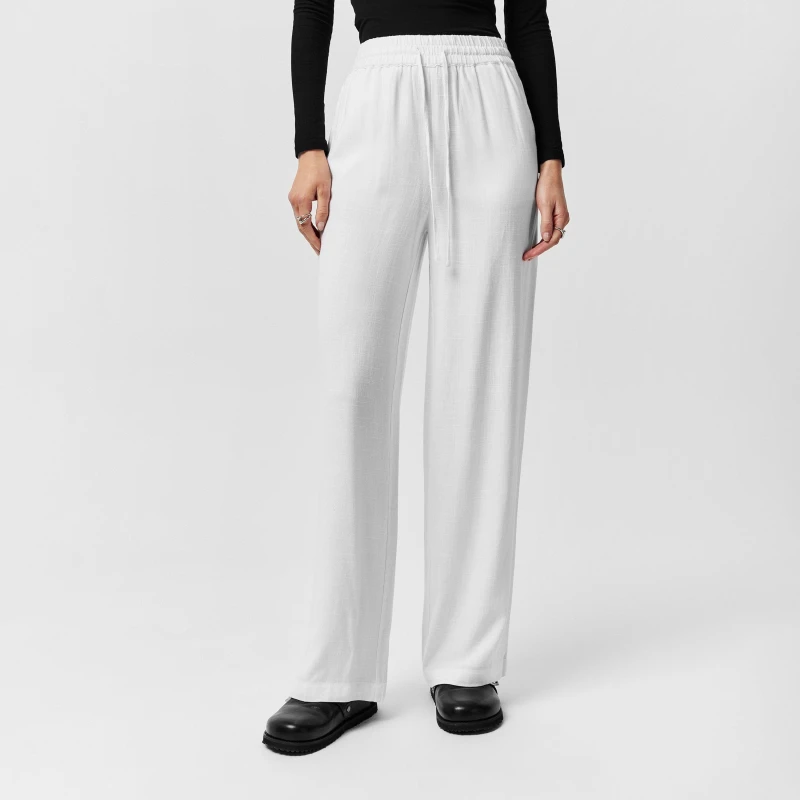 Image of Selected Femme Gulia Linen Trousers - White White 8