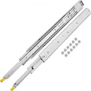 Image of VEVOR Drawer Slides with Lock, 1 Pair 52 inch, Heavy-Duty Industrial Steel up to 500 lbs Capacity, 3-Fold Full Extension, Ball Bearing Lock-in & Lock-